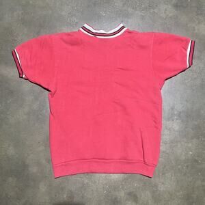 Vintage 60s Healthknit Red Cotton Short Sleeve Sweatshirt